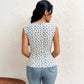 Floral Asymmetric Oblique Square Neck Cinched Slit Slim Vest