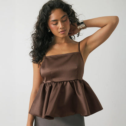 Solid Color Halter Slim Vest Top