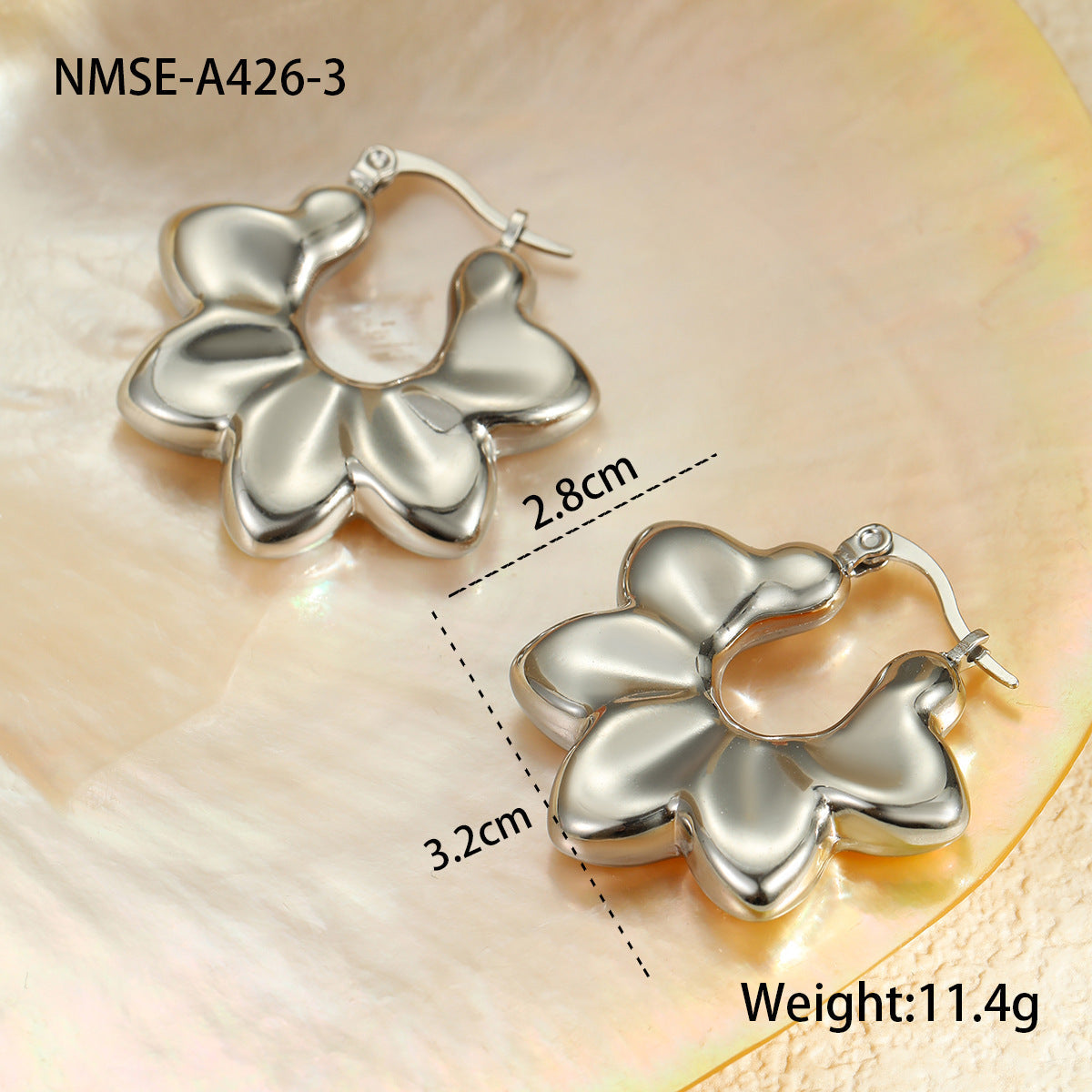 Stainless Steel Round Bead Earrings