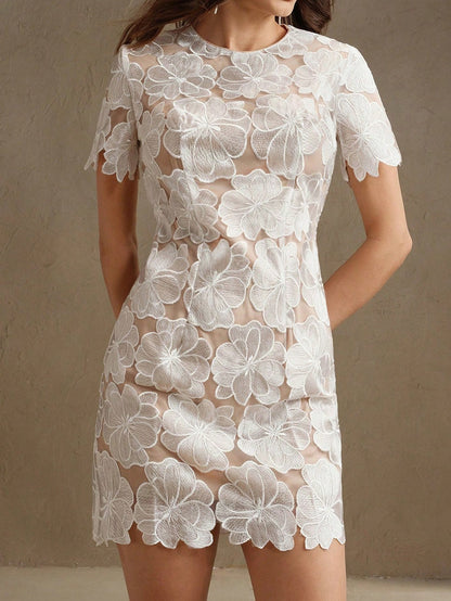 Summer Embroidered Mini Dress
