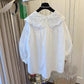 Peter Pan Collar Embroidered Tie Sweet Loose Blouse