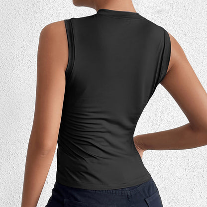 Sleeveless Slim Fit Silk Vest Top