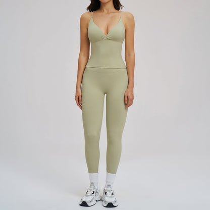 Brushed Sports Tight Two-Piece Yoga Running Set