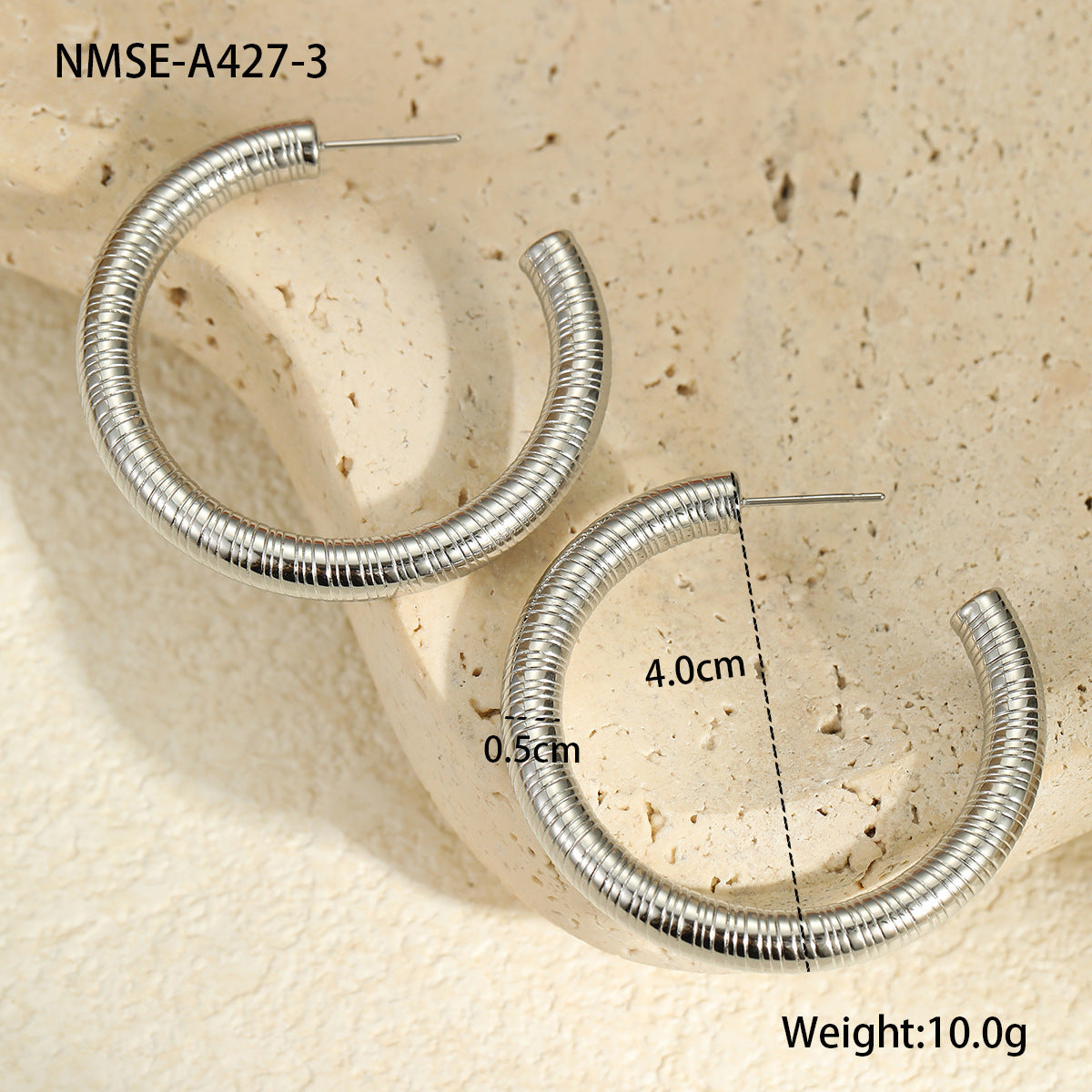 Stainless Steel Round Bead Earrings