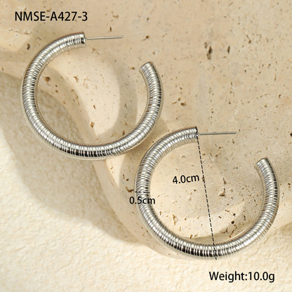 Stainless Steel Round Bead Earrings