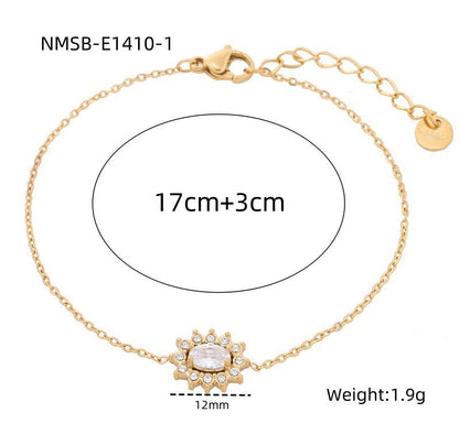 Heart Diamond Stainless Steel Bracelet