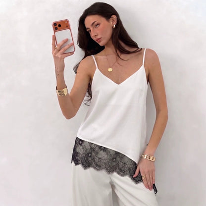 Asymmetric Halter Sleeveless Loose Chiffon Vest Top