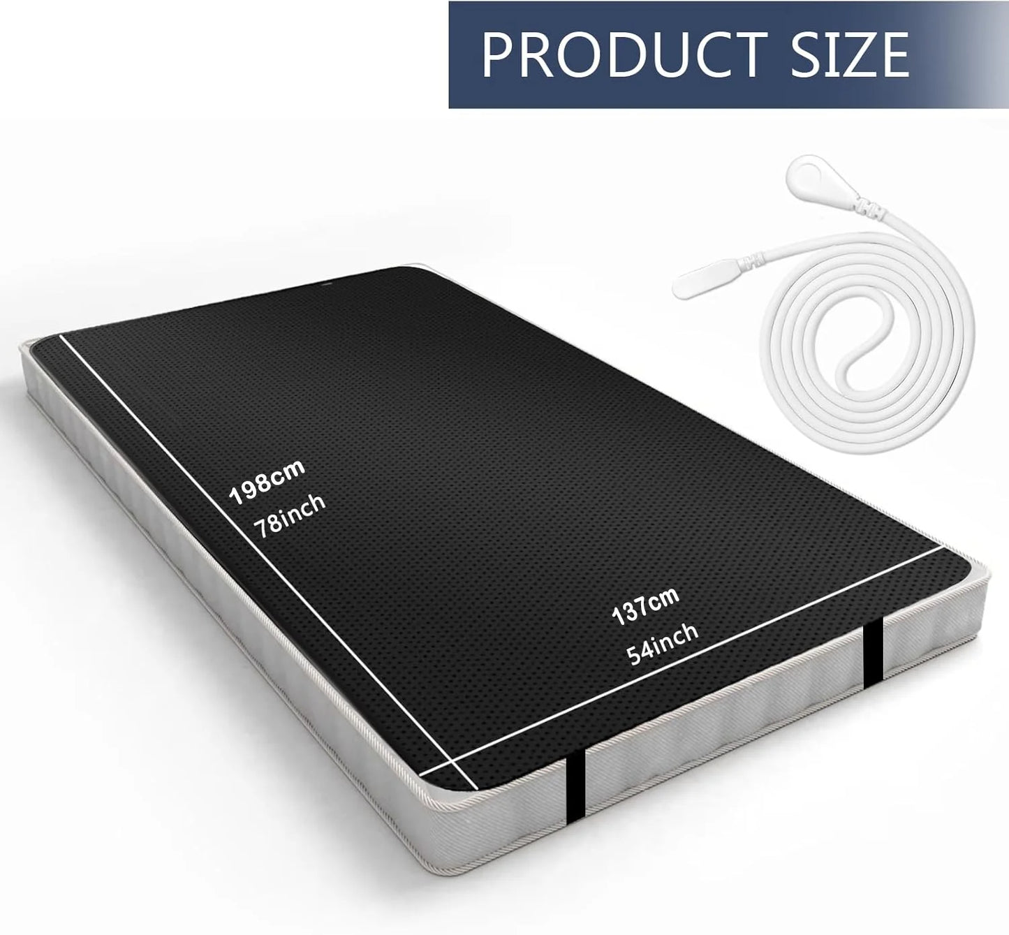 Grounding Earthing Mat for Bed Queen Size Inches with 15ft Cord Anti