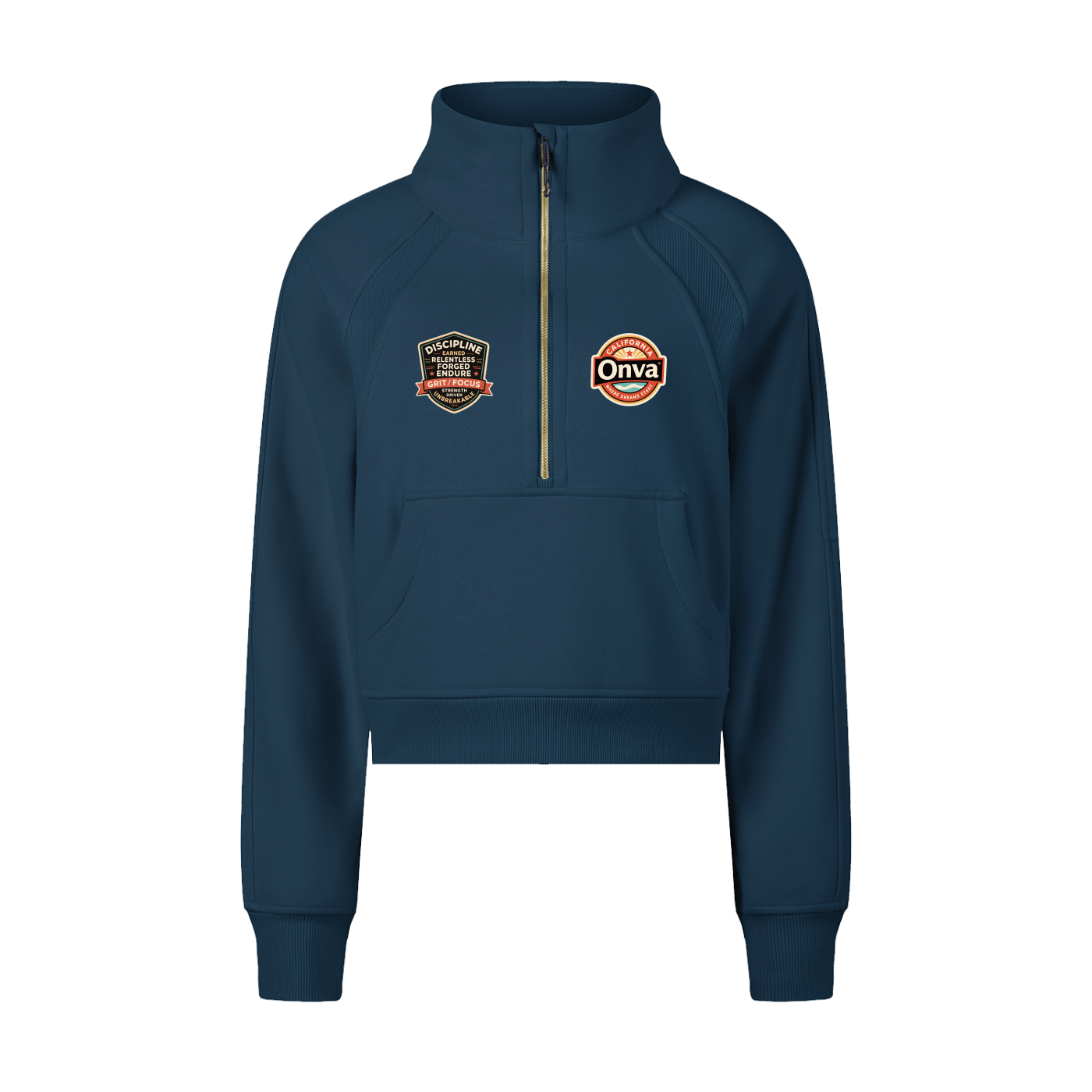 Cropped Half-Zip Sweatshirt