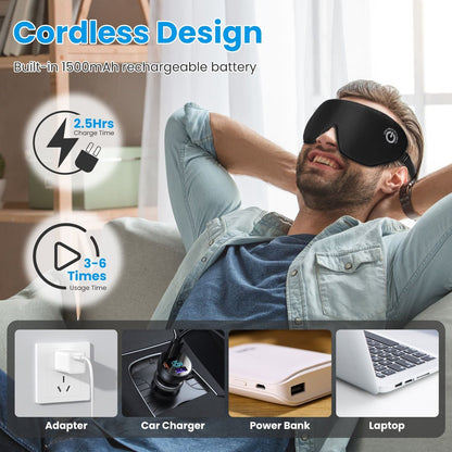 Cordless Heated Eye Mask Silk Sleep Eye Compress Mask For Dry Eyes