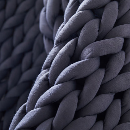 DreamZ Knitted Weighted Blanket Chunky Bulky Knit Throw Blanket 6.5KG