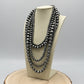 Statement Faux Sterling Pearl Layered Necklace & Earring Set