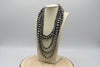 Statement Faux Sterling Pearl Layered Necklace & Earring Set
