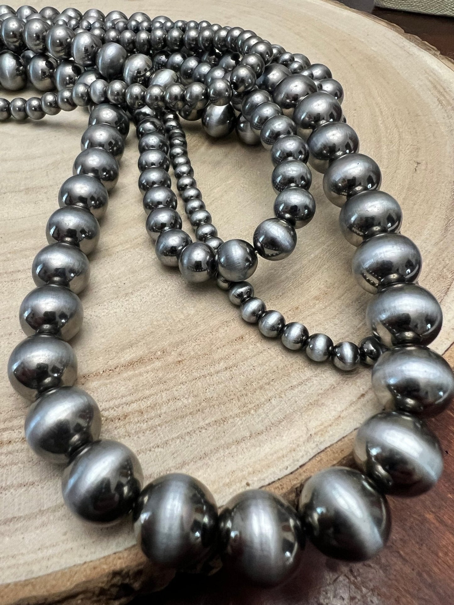 Statement Faux Sterling Pearl Layered Necklace & Earring Set