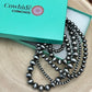 Statement Faux Sterling Pearl Layered Necklace & Earring Set